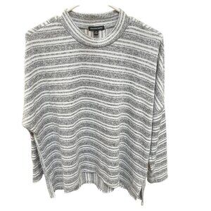 Chacha Vente Pullover Womens Gray Striped Sweater Size‎ M